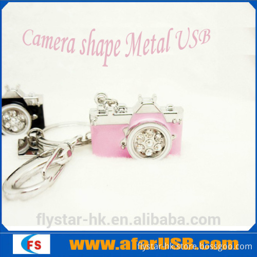 Colorful Camera shape Metal USB 4GB,mini jewely key ring usb drive